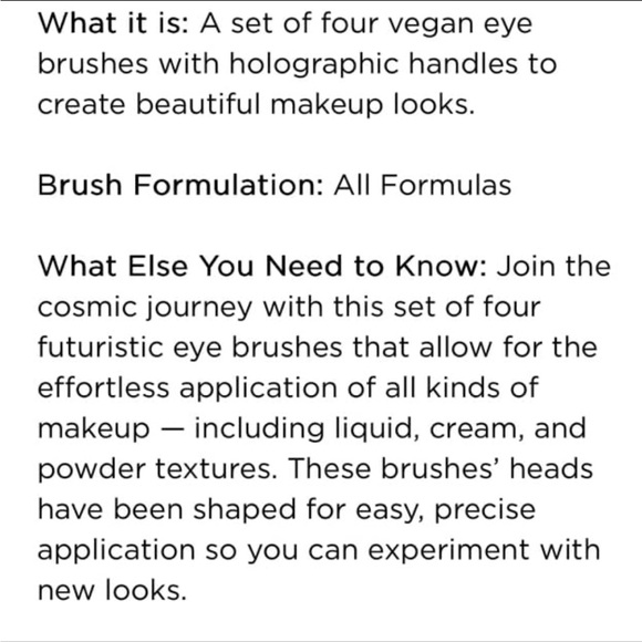 Sephora Cosmic Iridescent Makeup Eyeshadow Brush Set BNIB - Picture 15 of 16